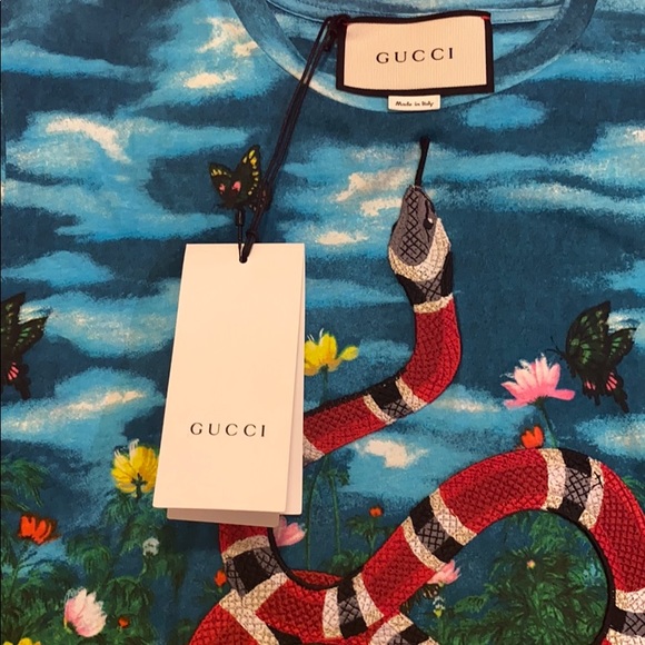 Gucci Tops - Gucci printed cotton jersey cyan rainbow